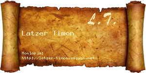 Latzer Timon névjegykártya